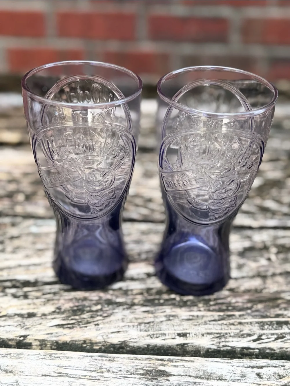 Vintage Pair (2) of 1955 McDonald’s Speedee Mascot Promotional Glass Tumblers P6